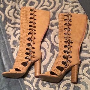 Open toe boots